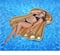 6ft. Golden Shell Inflatable Swimming Pool Float